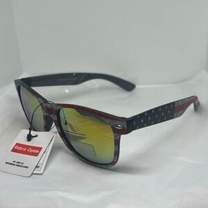Patriotic American Flag Sunglasses – Mirrored Lenses, UV Protection